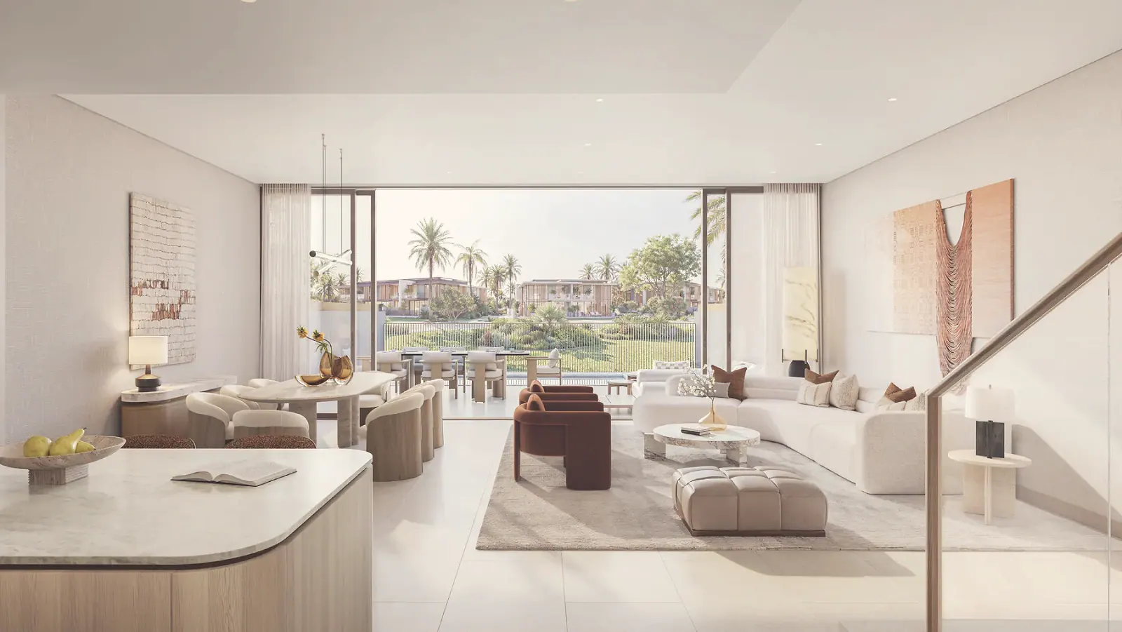 Bay Estate living room, render