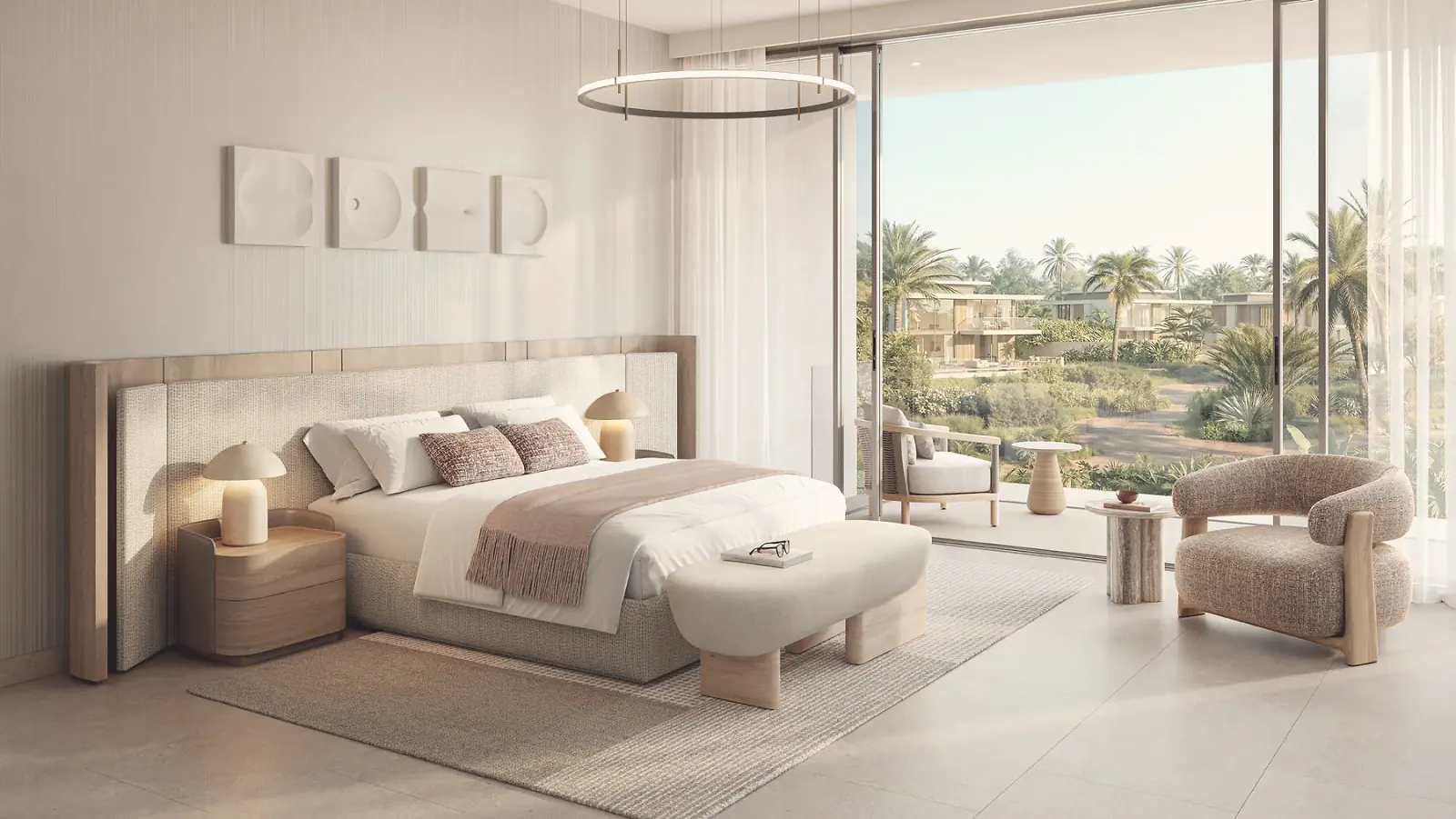 Bay Estate bedroom, render
