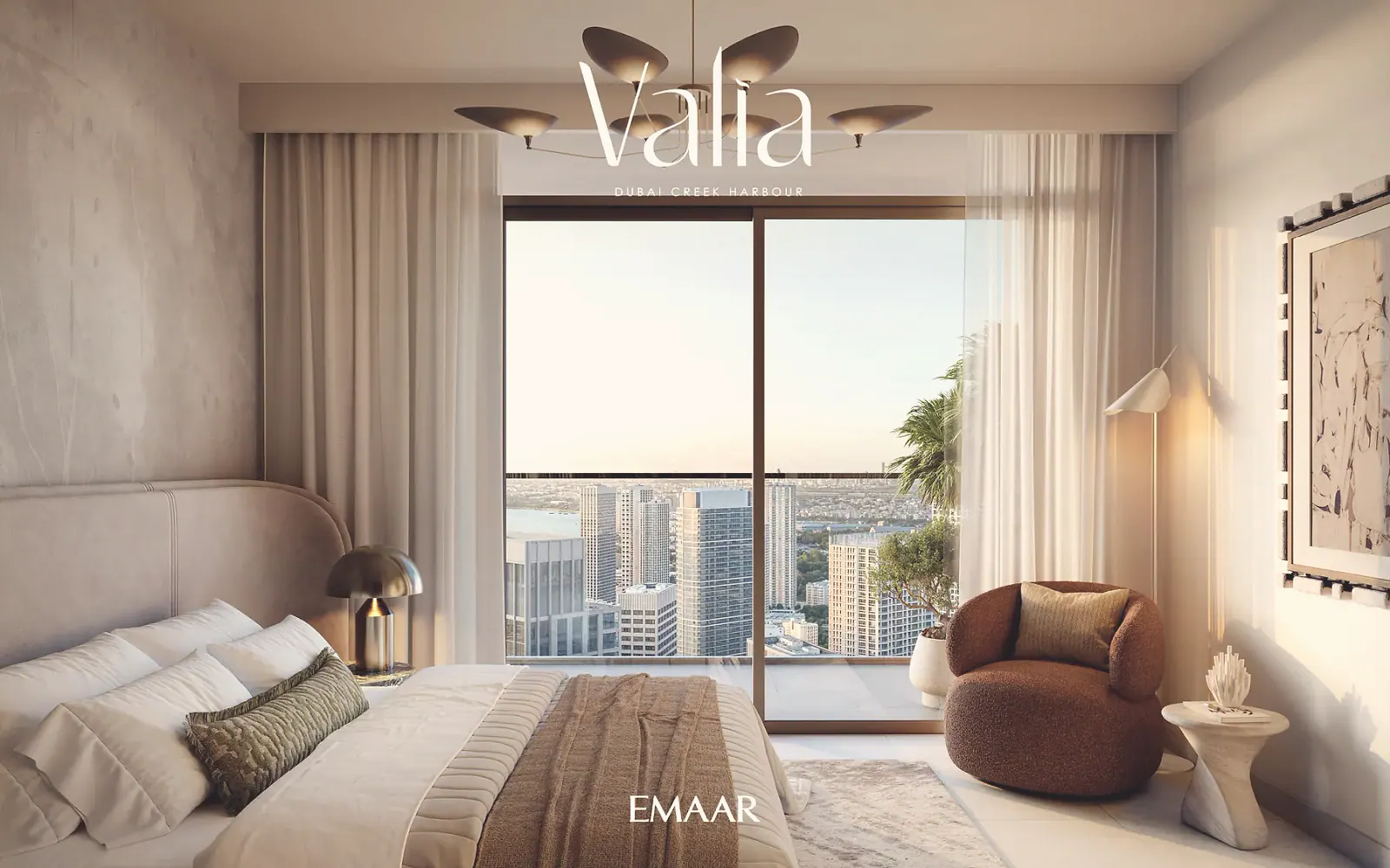 Valia bedroom with Creek view, render