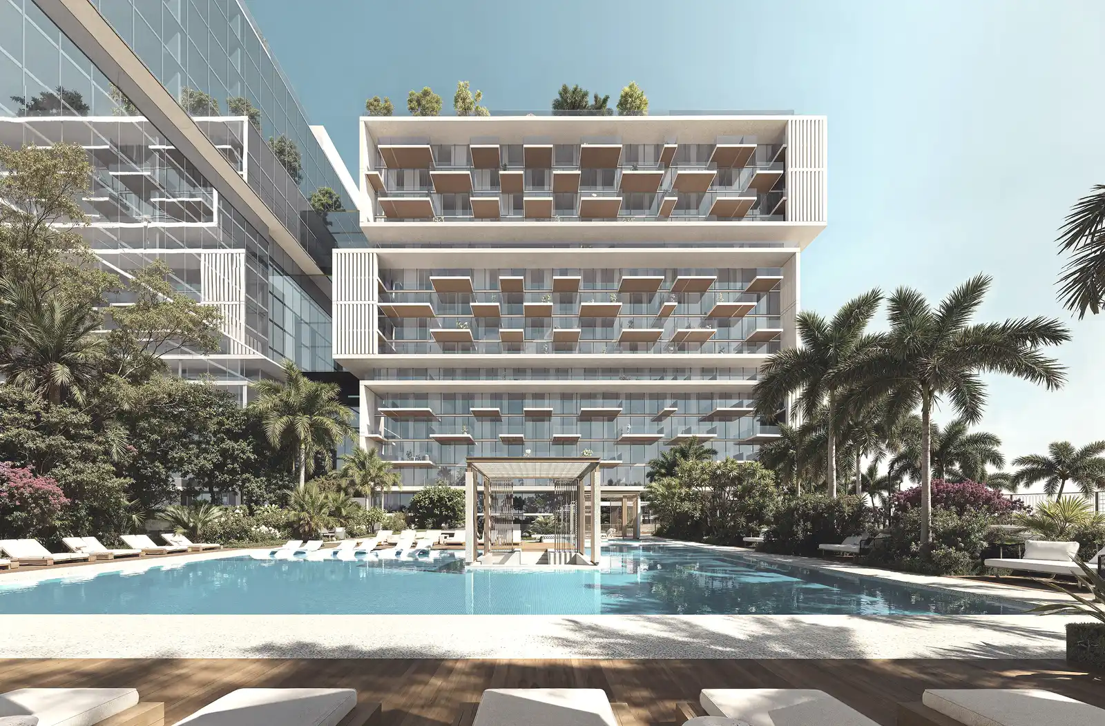 Raw District II, render of the pool deck